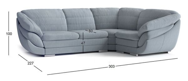 Диван модульный Алекс велюр серый