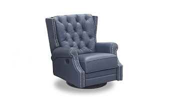 Кресло Освальд глайдер кожа серый