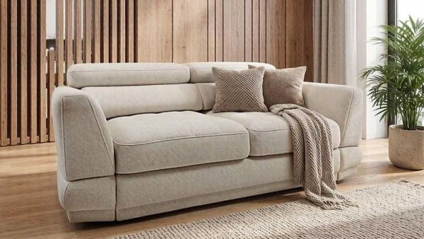 Диван прямой Верона велюр кремовый