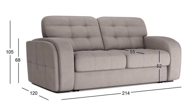 Диван прямой Орион замша красный